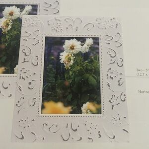 Vintage French Country Rustic White Hammered 2 Pack Frames